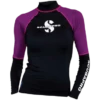 UPF 50 RASH GUARD, LONG SLEEVE, WOMEN -BARE Sales Shop 50rashblackpurplew