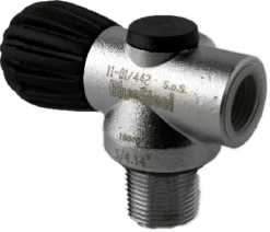 FABER Blue Steel Inline Rebreather Valve - Black - 3442psi (100% O2)