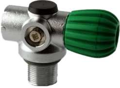 FABER Blue Steel Inline Rebreather Valve - Green - 3442psi - (100% O2)