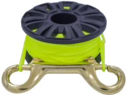 100' Finger Spool -BARE Sales Shop scubamax100ftspoolyellowsidepic1