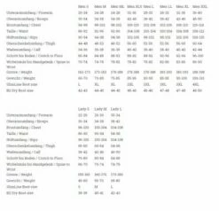 Xpedition SE Drysuit -BARE Sales Shop sfsize chart 3